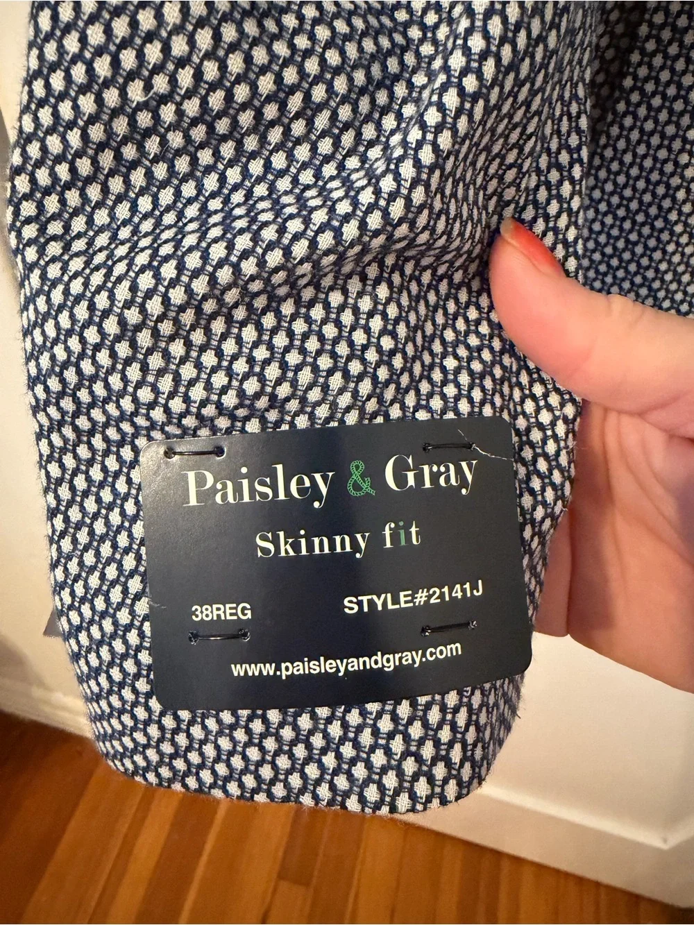 Paisley & Gray Navy Micro-Pattern Sport Coat